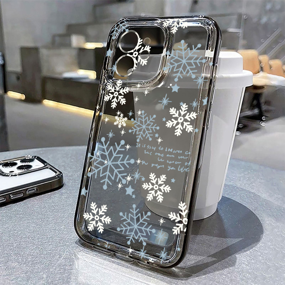 Apple Iphone 15 Pro Max - Winter Snowflake Christmas Tree Transparent Phone