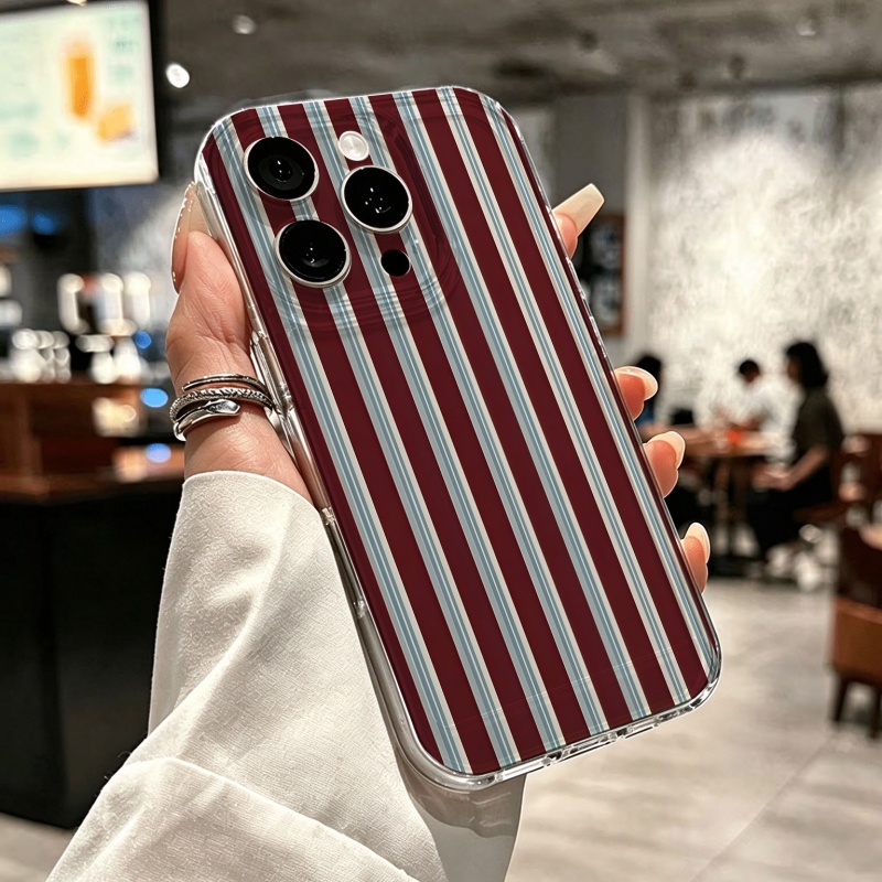 Burgundy Blue Striped Pattern  - огляд і ціна Apple Iphone 15 Pro Max
